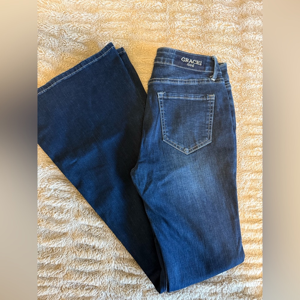 Grace Women's Dark Blue Flare Jeans